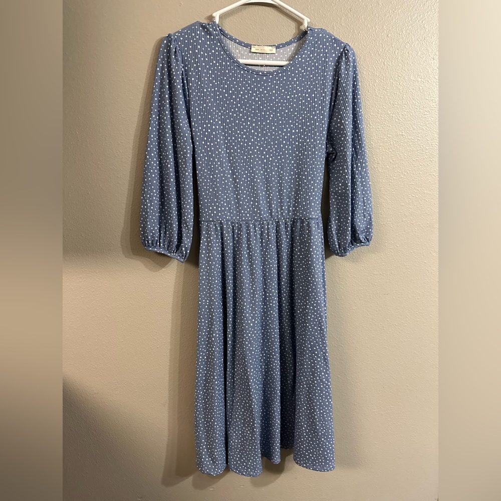 Reborn J Blue Polka Dot Dress